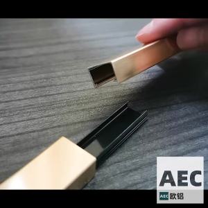 HTK 872 Brushed Black Titanium Stainless Steel Decorative Strip Ceiling Background Wall Line Aluminum Alloy U Ceiling Trim Border Finish