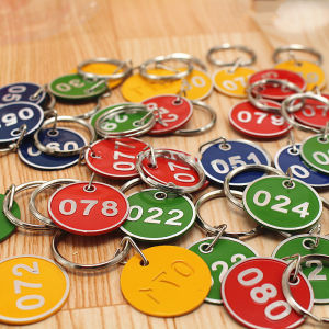 Homigoo 30pcs Metal Sign Tag Signage with Ring Digital Label Tag Number Card Plate from 1-30