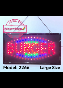 BURGER - RAINBOW BRIDGE LED SIGNAGE (New-Small-Largr) #SIZE: W48cm & W60cm BIG #881