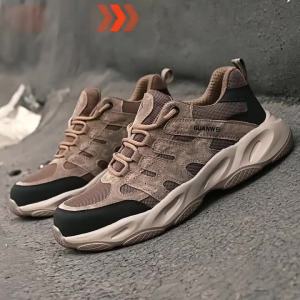 Men Steel Toe Anti Smash Anti Puncture Safety Work Shoes Lightweight Fashionable Construction Industrial Protective Footwear