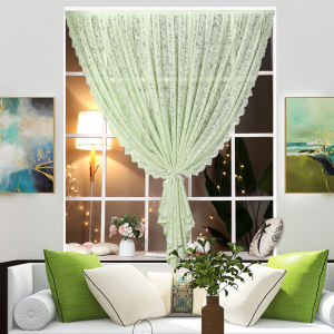 French Vintage Lace Curtain Sheer Window Treatment Living Room Bedroom Decor Light Blocking Plant Floral Polyester Fiber