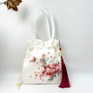 Su Xiu Han Chinese Clothing Matching Handbag Fresh Embroider Cell Phone Small Bag Retro Easy Matching Chinese Ancient Style Shoulder Messenger Bag