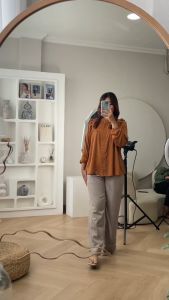 Briffgold Naya Shirt - Kemeja Blouse Inara Wanita Rayon Twill Polos Lengan Panjang