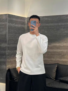 Áo Thun Nam Dài Tay Cổ Tròn American Sport Casual Màu Trắng Có Họa Tiết Sọc Co Giãn Ôm Vừa Vặn Mùa Thu