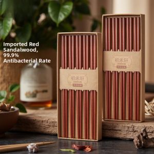 High-End Red Teak Wood Chopsticks Natural Anti-Mold Antibacterial Heat Resistant Solid Wood Chopsticks for Home Use