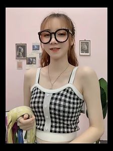 Ninabobo SL015 Tanktop Knit Crop Top Wanita Rajut Kamisol Tangtop Square Kotak Kotak Tank Top