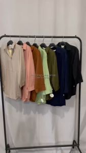 Kemeja Wanita Blouse Remix RKTC148J Bahan Katun Rayon Premium Lengan 7/8 Amigo