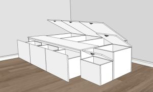 King size window bay bed frame customize Singapore king size bed