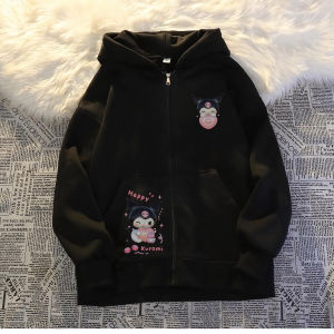 Pacha Dog Kids Hooded Jacket Thickened Fleece Autumn Winter Outwear Zipper Cardigan for Girls Boys Warm Comfortable Cotton Sweatshirt