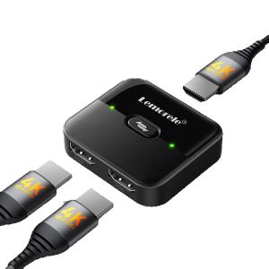 LEMORELE HDMI 2 In 1 Out & 1 In 2 Out Switch Splitter 4K 60Hz HDMI Bi-Directional Switcher Converter Adapter for Laptop PC