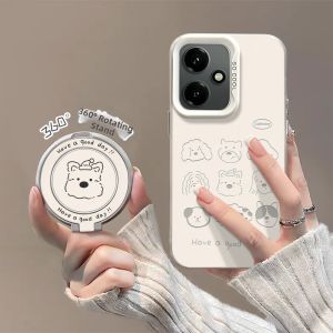 TUZHEER | Hollow Line & Puppy Soft Anti-Fall Case for Honor Phones