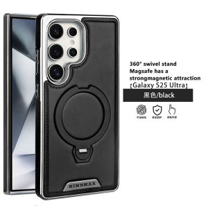 360 ° Rotating Bracket Leather CaseFor Samsung Galaxy S24 S23 S25 Ultra S25Edge Wireless Charging Phone Protective Back Cover