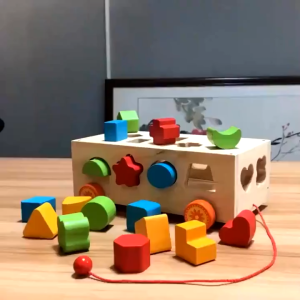【SG-spot】Childrens puzzle assembly Montessori early education block digital puzzle toy Digital shape Building blocks trailer