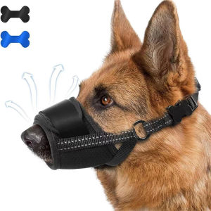 Pet Muzzle Dog Muzzle Anti Biting Barking and Chewing，with Comfortable Mesh Soft Fabric and Adjustable Strap  Loop Muzzle Anti-