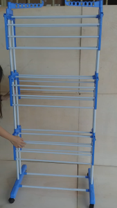 DOUBLE FOLD HANGER Jemuran Baju 2 Tingkat Lipat Praktis Gantungan Baju Serbaguna Rak Jemuran Outdoor Indoor Hemat Tempat Anti Karat Kuat Kokoh Untuk Menjemur Pakaian Handuk Selimut Gantungan Portable Bisa Dilipat Mudah Disimpan Cocok Untuk Rumah Minimalis