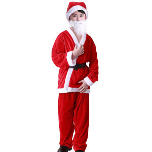 High quality gold velvet fabric boys Christmas clothing set with boots felt bag popular in various styles