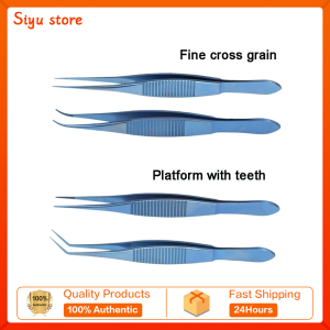 1pcs Titanium Alloy Autoclavable Ophthalmic Conjunctiva Tweezers Tissue Forceps Ophthalmic Instrument Curved Straight Angle