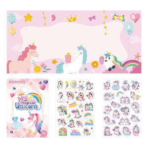 Reusable Cartoon Sticker Book for Kids Multiple Scenos DIY Puzzle Game Educational Learning Classic Toys for Child Age 2-4 Gifts