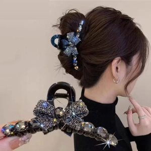 กิ๊บติดผมรูปผีเสื้อประดับเพชร ขนาดใหญ่ สำหรับผู้หญิง 2025 รุ่นใหม่ ระดับไฮเอนด์ ทรงผมแบบผูกผม คลิปผม คลิปผม คลิปผม