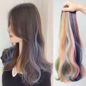 Colorful Hair Extensions Curly One Clip in Synthetic Long Hairpiece for Girls Women Multi-colors Party Highlights Wig Piece