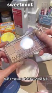 SWEETMINT Eyeshadow Palette 10 Colors Highlight Blush Contour Matte Shimmer Eyeshadow