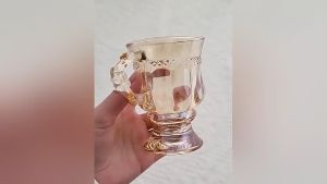 ZSK Glass Coffee Mug French Retro Glass Cup with Handle Elegant Coffee Mug Wine Goblet (145ML)(1pc/6pc)