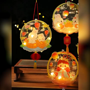 Lồng Đèn Trung Thu LED Tự Ráp Nhựa Trong Có Sẵn Pin | Đèn Rước Đèn Trang Trí Gia Đình Nhiều Họa Tiết