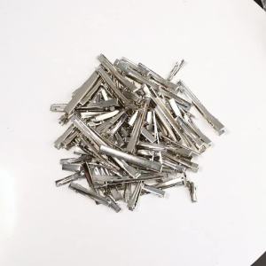 Gói Hàng Số Lượng Lớn 20-50 Chiếc Kẹp Tóc Kim Loại Dẹt Một Chấu Kiểu Cá Sấu 20/32/40/45/55/75/98mm Mạ Rhodium Phụ Kiện Làm Đồ Trang Sức
