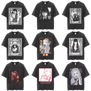 Áo Thun Cotton Phong Cách Đường Phố Cổ Tròn in Họa Tiết Hoạt Hình Dành Cho Thanh Thiếu Niên Mùa Hè Thường Ngày Rộng Rãi Thoáng Khí