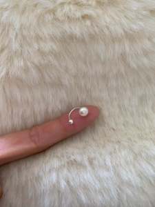 Elegant Pure Silver Freshwater Pearl Stud Earrings for Women with Screw Back Two Strap Fashion Jewelry Ear Decorations