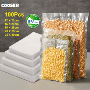 Vacuum Sealer Bags Vacuum Food Bags Food Packing Preservation Sealed Bag BPA-Free Food Storage Bags 100Pcs Small Large Size Bags