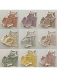 Bộ Đồ Sơ Sinh Cotton Pha Trộn Mỏng Mùa Hè Cho Bé Trai Và Bé Gái Quần Áo Trẻ Em Phong Cách Hàn Quốc Mùa Thu an Toàn Cấp a