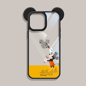KEYOUQU | Disney Collaborative Mickey Ear Cartoon Design Phone Case With Lanyard Handheld Protection For Apple 16 Pro iPhone 16 Cute And Premium Feel