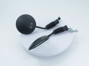 CNC Carbon fiber Mirror Mount Round Rear Mirror Short Stem Side View Mirror 2Pcs Universal