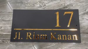 Nomor Rumah Akrilik Motif Modern & Tulisan Mirror Custom