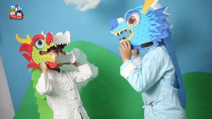 OKLIFE. SG  2024 CNY Childrens Gift Toys Dance Dragon 舞龙舞狮 3D Diy Wearable Cardboard Material Pack Educational toy