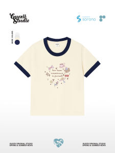 เสื้อยืดแขนสั้นทรงสลิมฟิตสำหรับผู้หญิง Guozii ดีไซน์ทันสมัย ​​เสื้อผ้าทำงานฤดูร้อน ผ้าฝ้ายผสมคอตตอนและโพลีเอสเตอร์