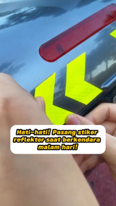10PCS STIKER REFLEKTIF PANAH MOBIL BUMPER BELAKANG STIKER REFLEKTIF PEMANTUL CAHAYA MOTOR MOBIL SEPEDA HELEM TRUK - STK-BLUE