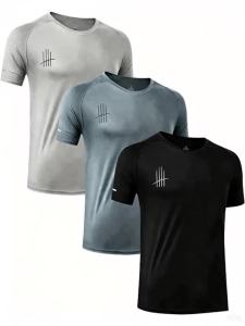 Áo Thun Thể Thao Nam Nhanh Khô In Họa Tiết Tối Giản Tay Ngắn Thoáng Khí Thích Hợp Tập Gym Chạy Bộ Tập Luyện Thể Thao.