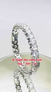 Vòng tay nữ đính full moissanite USA kim cương nhân tạo 2-6mm bạc xi bạch kim mẫu xoàn có giấy kiểm định Lắc tay full moissanite -VFM KIM LỘC PHÁT