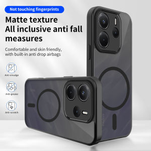 Luxury Magnetic Hard Case for Xiaomi Redmi Note 13 14 Pro Plus 5G Matte Phone Case For Magsafe Wireless Charge Cover HM Note 14S