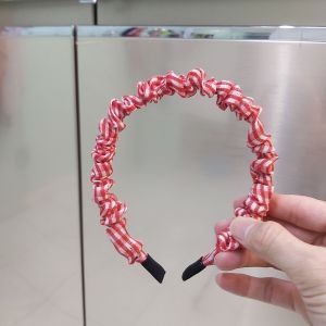 Bando Kerut Korea Motif Kotak / Srunchie Headband Square