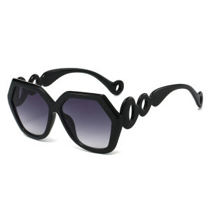 JN IMPRESSION Xuyên biên giới mới lục giác Kính mát thời trang hình chữ nhật cá tính PC chuỗi chân kính mát trong suốt cho phụ nữ