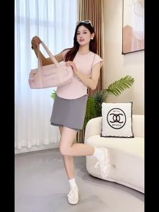 MIDULI | Maternity Short Skirt For Petite A-Line Pencil Skirt With Abdomen Support