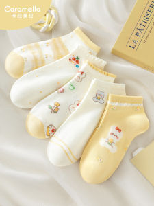 Antibacterial Non-Slip Summer Cotton Boat Socks for Women Cute Short No Slip Socks Ladies Cotton Short Socks Girls Ankle Socks