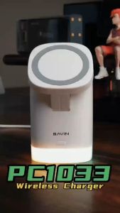 BAVIN PC1033 3in1 Magnetic Wireless Charger Fast Charging Dock Station RGB Light Stand for Phone
