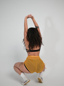 Dây Rút Thin Vải Tuyn Electric Mutt Twerk Quần Short Quần Đùi Fitness Nữ Sáng Bóng Đào Mông Jazz Yoga Thể Thao Ngắn Quần