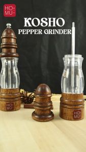 HOMU KOSHO PEPPER GRINDER MILL VINTAGE WOOD ACRYLIC BOTOL LADA MERICA