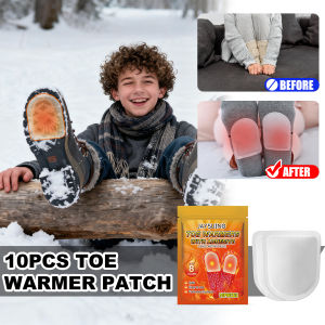 JAYSUING 10Pcs/Bag Toe Warmers Patch Quickly Heat Up Long-lasting Warming The Feet All-Weather Care Protable Compact Convenient