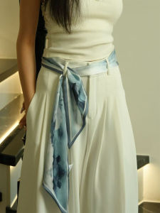 Thắt Lưng Quấn Cổ Bằng Vải Lụa Dài Mỏng Mùa Hè Mới 2025 Cho Nữ Thắt Lưng Thắt Eo Dài Mềm Mại Cao Cấp Phù Hợp Với Váy Denim